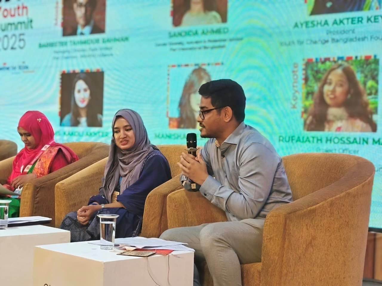 Barrister Tahmidur Rahman speaking at a public engagement
