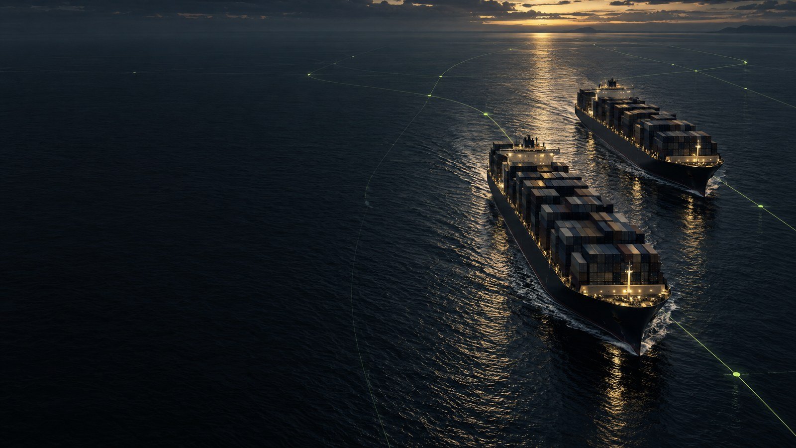 Container vessels on an open sea route