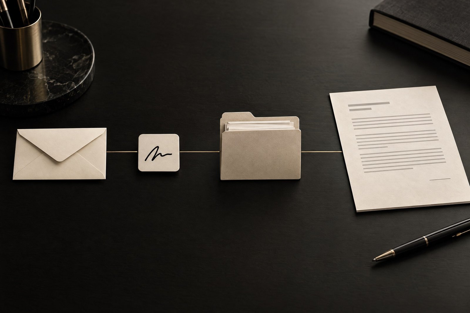 Monochrome composition representing a secure digital record trail to a signed arbitration agreement.