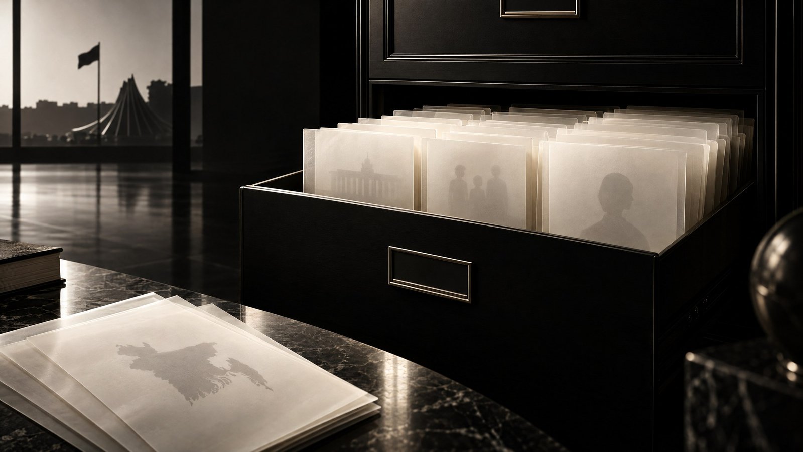 Archival personal-data records in a controlled document-storage setting.