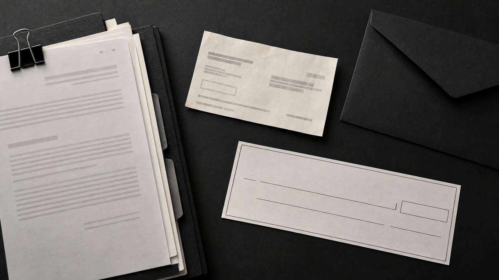 Editorial bank-return and correspondence evidence file.