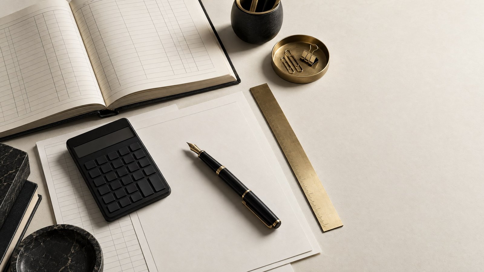 Corporate income tax Bangladesh records and controls arranged on an executive desk.