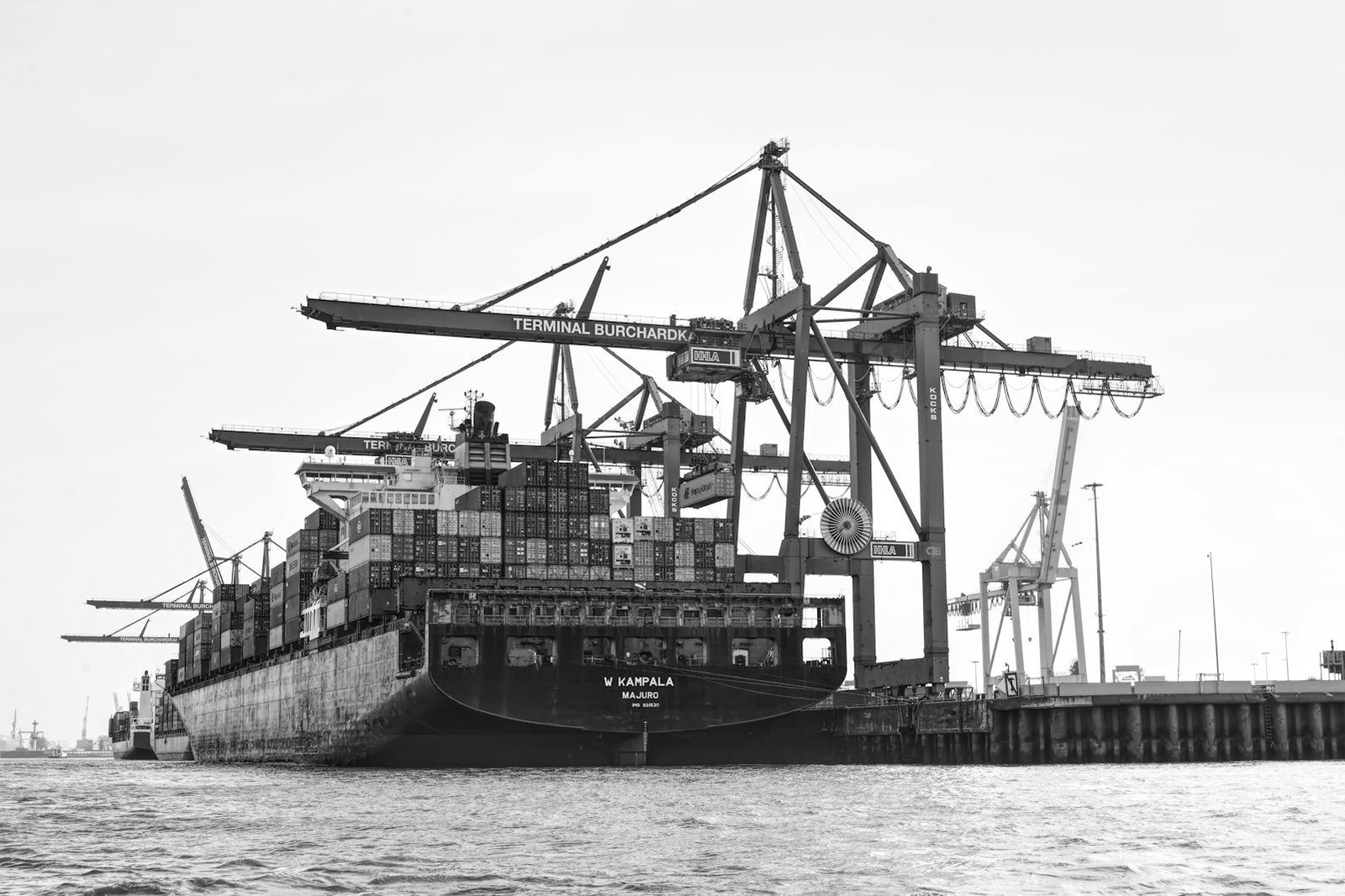 Marine insurance claim Bangladesh — container terminal cranes at a seaport