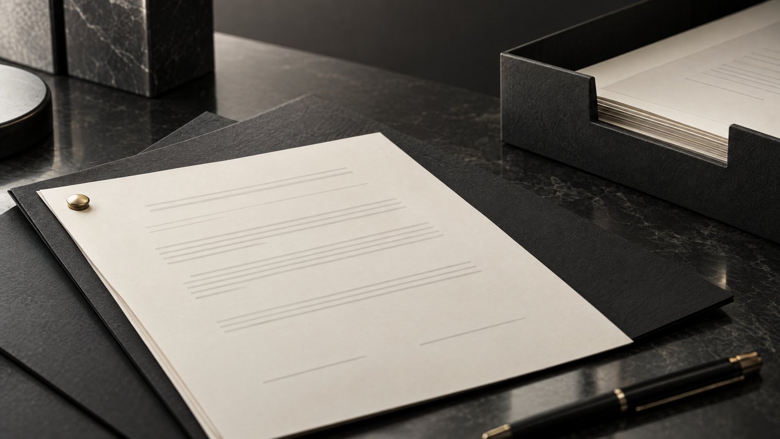 Editorial transfer instrument and registry-style filing materials.