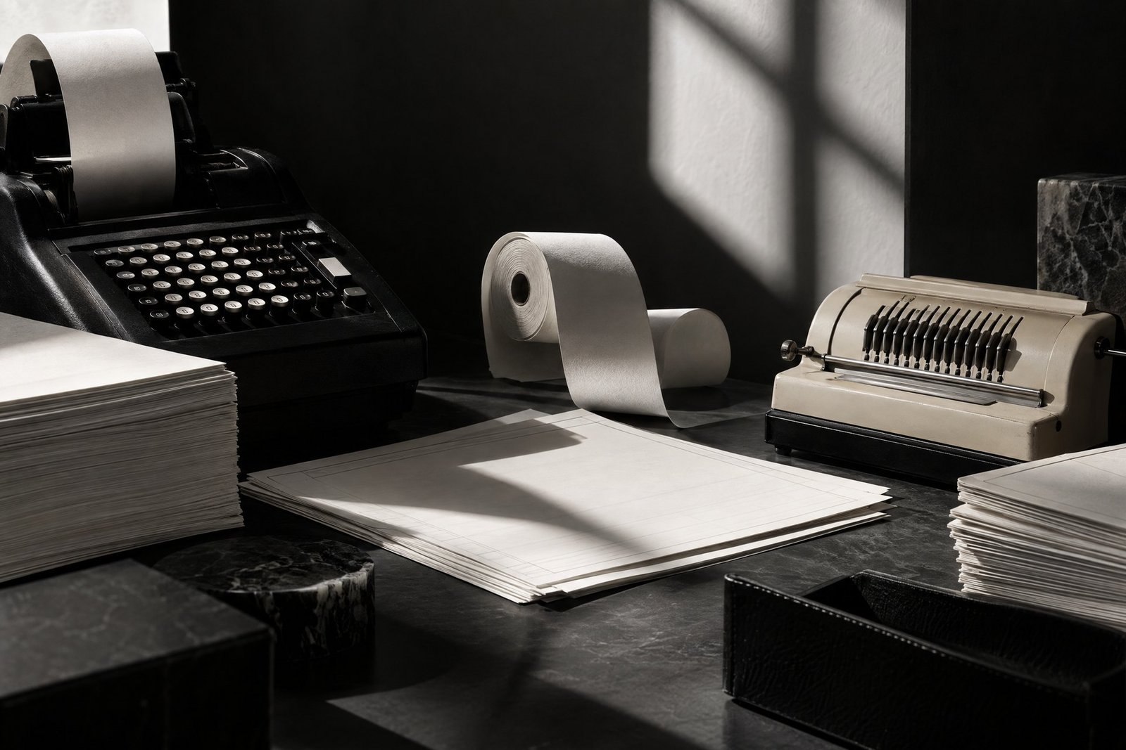 VAT deduction at source Bangladesh records and controls on a black desk