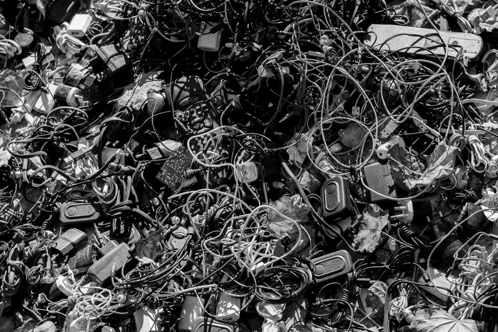 Waste management law Bangladesh — discarded electronic devices awaiting registered e-waste recycling